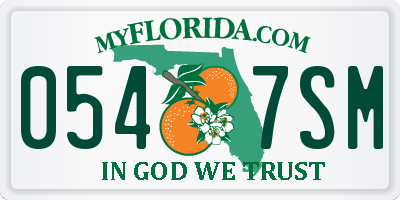 FL license plate 0547SM