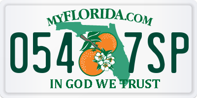 FL license plate 0547SP