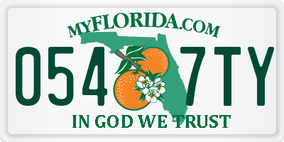 FL license plate 0547TY