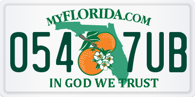 FL license plate 0547UB
