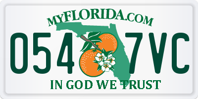 FL license plate 0547VC