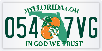 FL license plate 0547VG