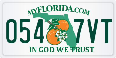 FL license plate 0547VT