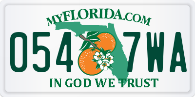 FL license plate 0547WA