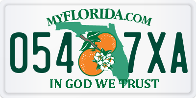 FL license plate 0547XA