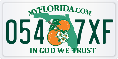 FL license plate 0547XF