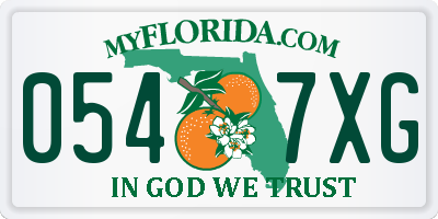 FL license plate 0547XG