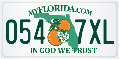 FL license plate 0547XL