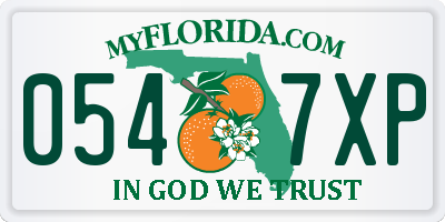 FL license plate 0547XP
