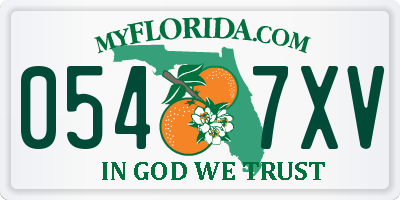FL license plate 0547XV