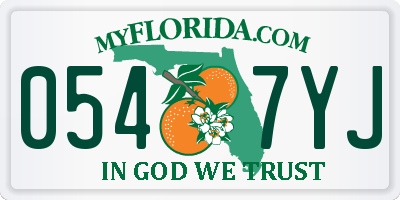 FL license plate 0547YJ