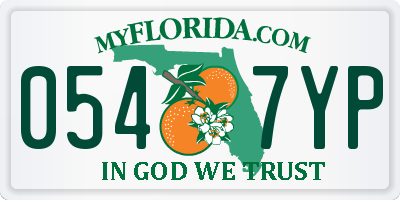 FL license plate 0547YP