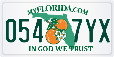FL license plate 0547YX