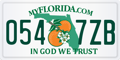 FL license plate 0547ZB