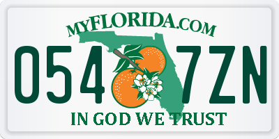 FL license plate 0547ZN