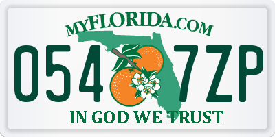 FL license plate 0547ZP