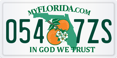 FL license plate 0547ZS