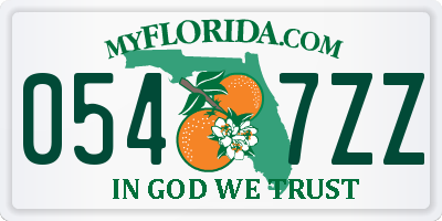 FL license plate 0547ZZ
