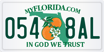 FL license plate 0548AL