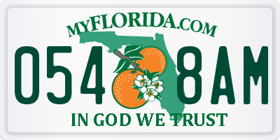 FL license plate 0548AM