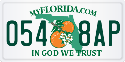 FL license plate 0548AP