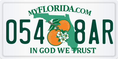 FL license plate 0548AR