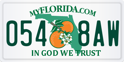 FL license plate 0548AW