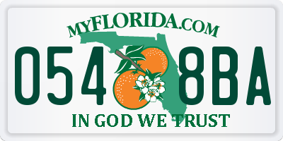FL license plate 0548BA