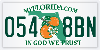 FL license plate 0548BN