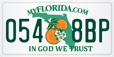 FL license plate 0548BP