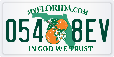 FL license plate 0548EV