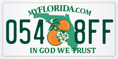 FL license plate 0548FF