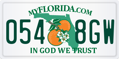 FL license plate 0548GW
