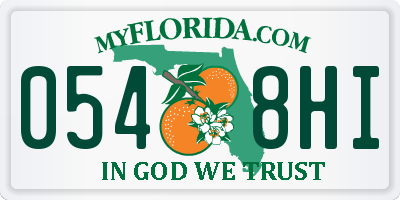 FL license plate 0548HI