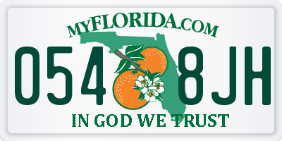 FL license plate 0548JH