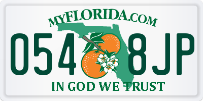 FL license plate 0548JP