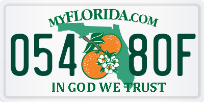 FL license plate 0548OF
