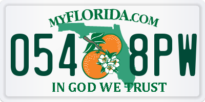FL license plate 0548PW