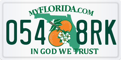 FL license plate 0548RK