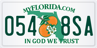 FL license plate 0548SA
