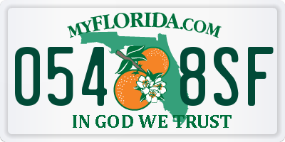 FL license plate 0548SF