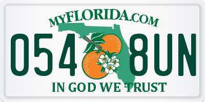 FL license plate 0548UN