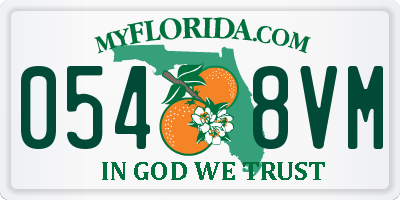 FL license plate 0548VM