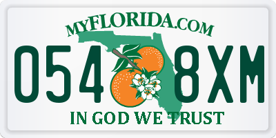 FL license plate 0548XM
