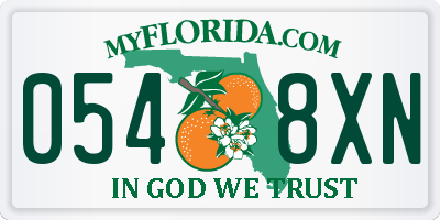 FL license plate 0548XN