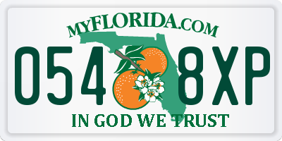 FL license plate 0548XP