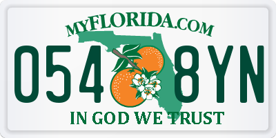 FL license plate 0548YN