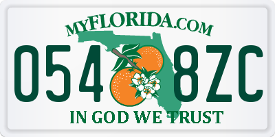 FL license plate 0548ZC