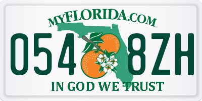 FL license plate 0548ZH