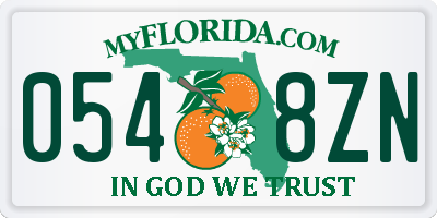 FL license plate 0548ZN